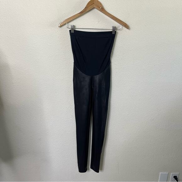 Spanx Mama Leggings High Waisted Metallic Faux Leather Womens Size S - Picture 2 of 6